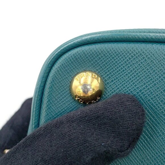 PRADA 2way Handbag Saffiano LeatherLeather Green BL0837 - Picture 3 of 16